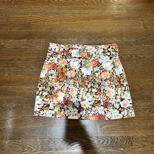 Zara Belted Floral Mini Skirt
